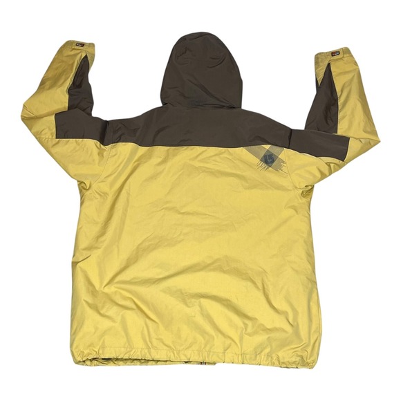 Burton Snowboard Jacket Mens XL Yellow Brown Colorblock Insulated Hooded Vintage - Picture 2 of 16